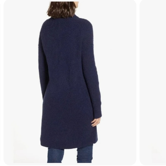 J. Crew Navy Long Double-Breasted Cardigan Sweater size S - Picture 3 of 13